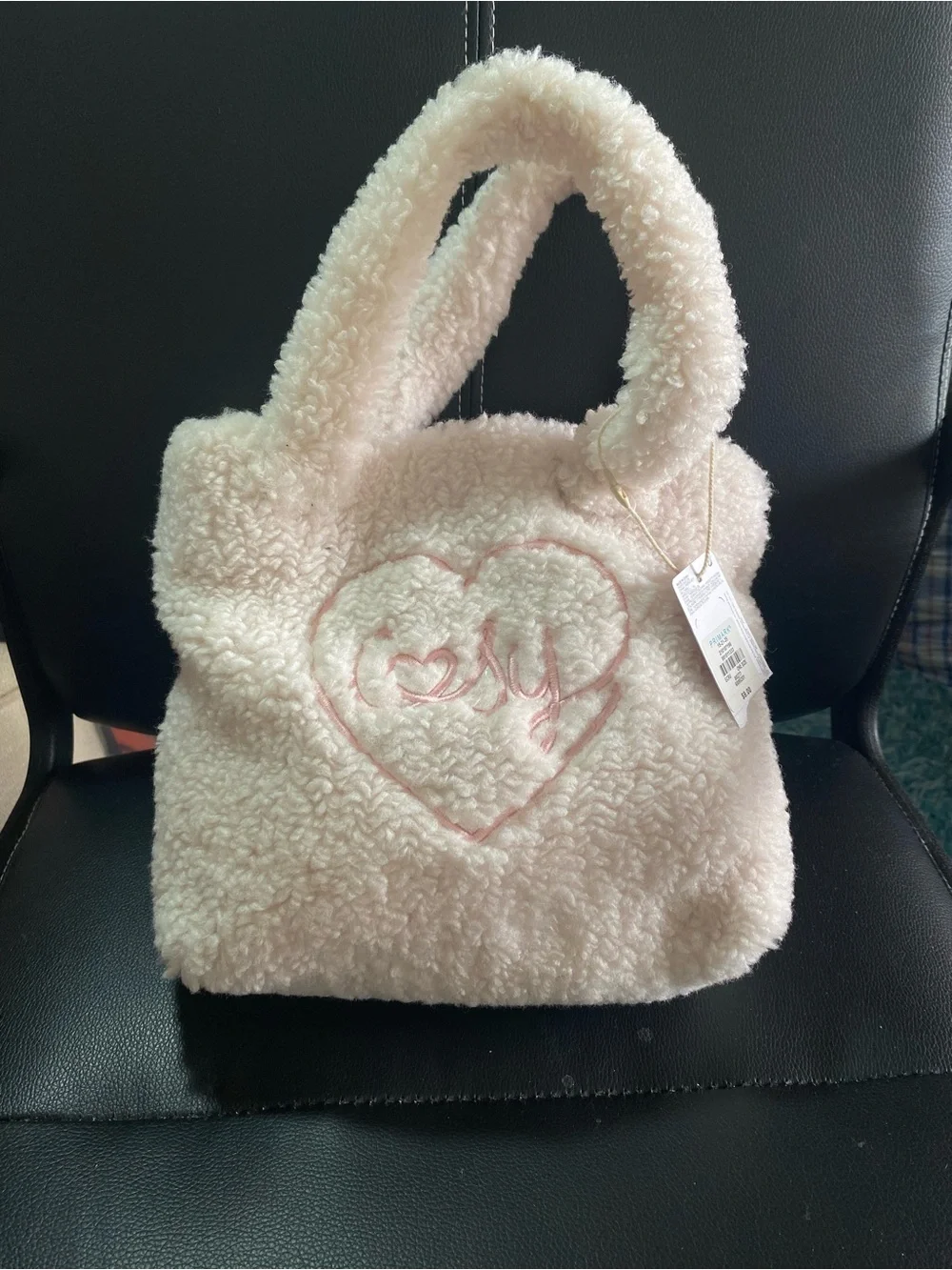 NWT🎉 Primark Plush Heart Tote Bag for Kids - Pink